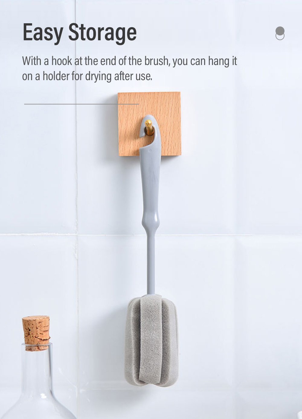 PP Short Handle Sponge Multi-purpose Bottle Brush-6
